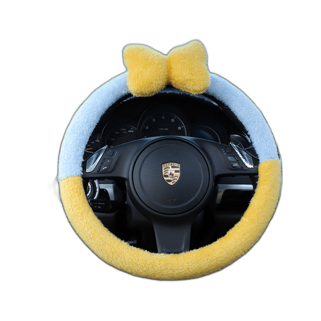 Bowing Steering Wheel Sleeve Winter Plush Car Carrier Free Anti