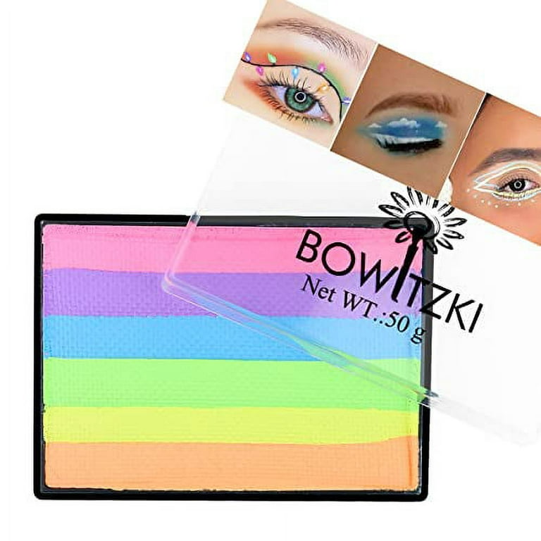 Bowitzki 50g Pastel Color Split Cake Water Activated eyeliner UV Glow  Graphic eye liner Hydra Liner Rainbow Face Body Paint Makeup 