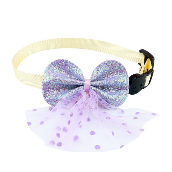 Bowknot Cat Collar Soft Kitten Collar Solid , Comfortable Breakaway Buckle Adjustable Pet Collar for Kitty Cats Puppy
