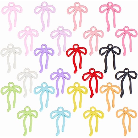 Bowknot Charms Bulk Small Bowknot Dangle Charms Alloy Dangle Pendants Ribbon Pendants