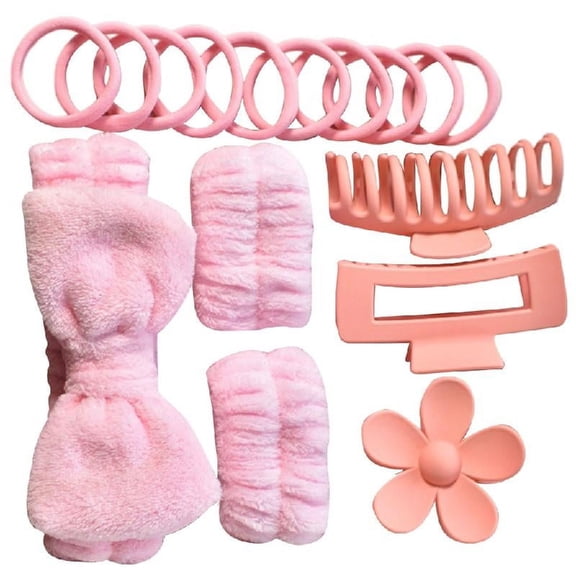 Bowknot Dye Headband Set with Wristbands Hair Clip and Hair Rings Accessory