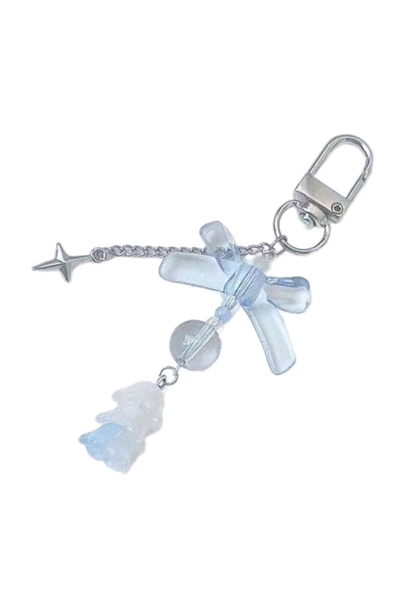 Bowknot Flower Bead Keychain Pendant Cute Decoration Pendant Bone Charm