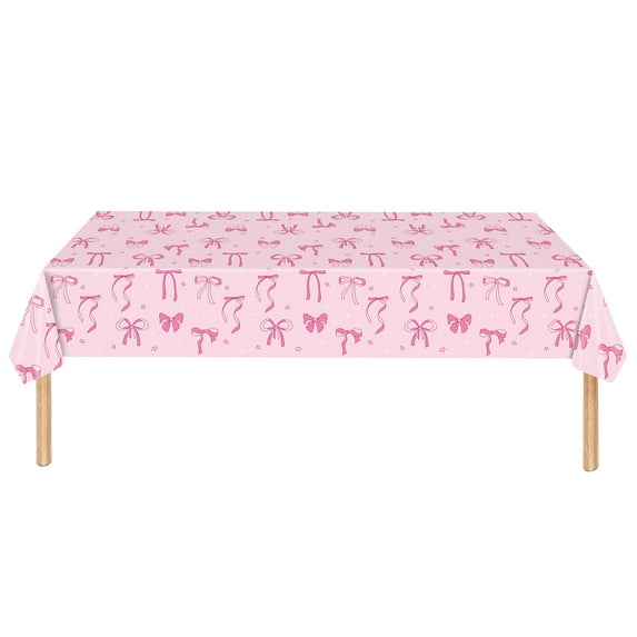 Bowknot Girl Birthday Party Tablecloth Disposable Holiday Props Layout Supplies Tablecloth