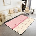 thumbnail image 1 of Bowknot Girlish Area Rug,Kawaii Red Cherry Cake Dessert Graffiti Rugs For Living Room Bedroom,Princess Bow Dreamy Lace Pink Beige Decorative Rug For Living Room Bedside 5x6ft, 1 of 6
