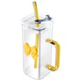 thumbnail image 1 of Bowknot Glass Cup with Handle, Lovely Bow Glass Cup with Straw & Lid, Transparent Long Glass Cup, Clear Glass Lemon Tea Cup, Milk Glass Cup, Coffee Mug for Home Office Cafe, 1 of 5