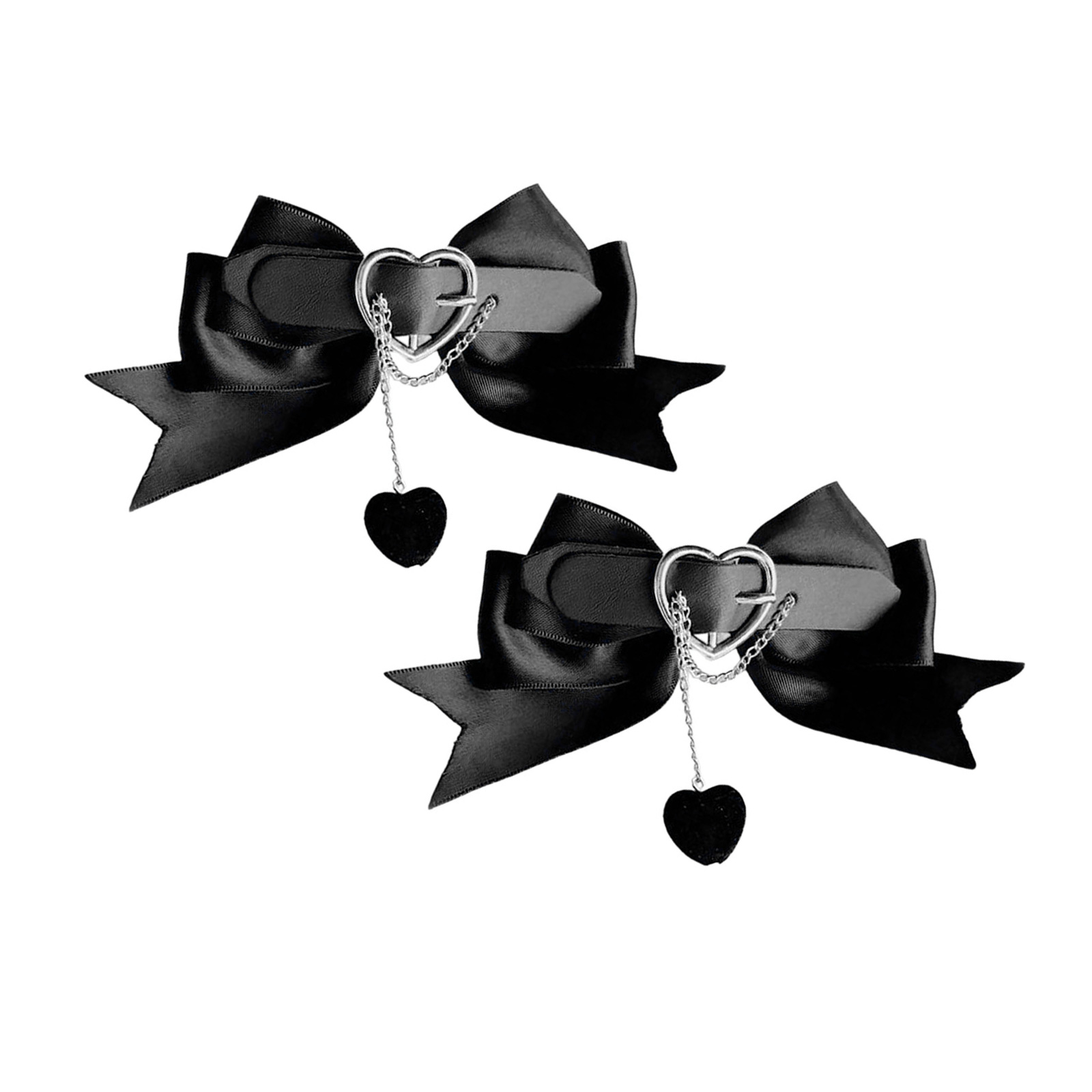 Bowknot Hairpin with Chain for Women Kids Gothic Charm Hair Clip Aesthetics Halloween Hair Accessories