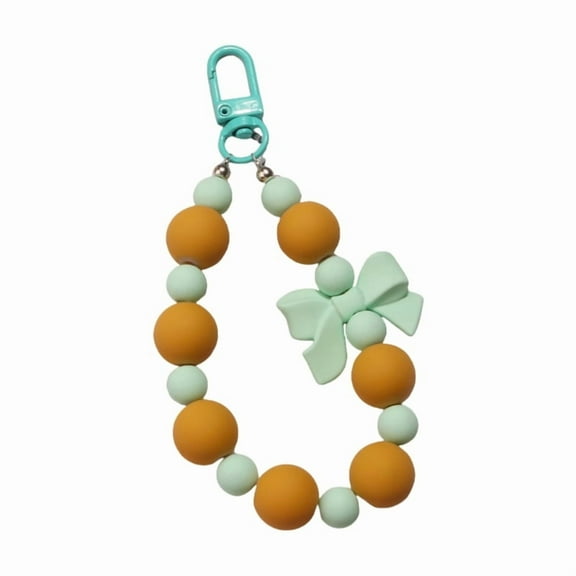 Bowknot Keychain Beaded Keyring Backpack Handbag Pendant Creative Car Key Chain Sweet Bows Bag Charm Decorations