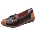 thumbnail image 1 of Bowknot Leather Loafers for Women Lightweight Walking Flats Comfortable Wide Toe Box Non Slip Work Shoes Brown Size 7, 1 of 4