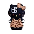 thumbnail image 1 of Bowknot Leopard Hello Kitty 3D Silicone Soft Phone Case For iPhone 17Air 16 Pro Max 15 14 Plus 13 12 11 Shockproof Cover, 1 of 22