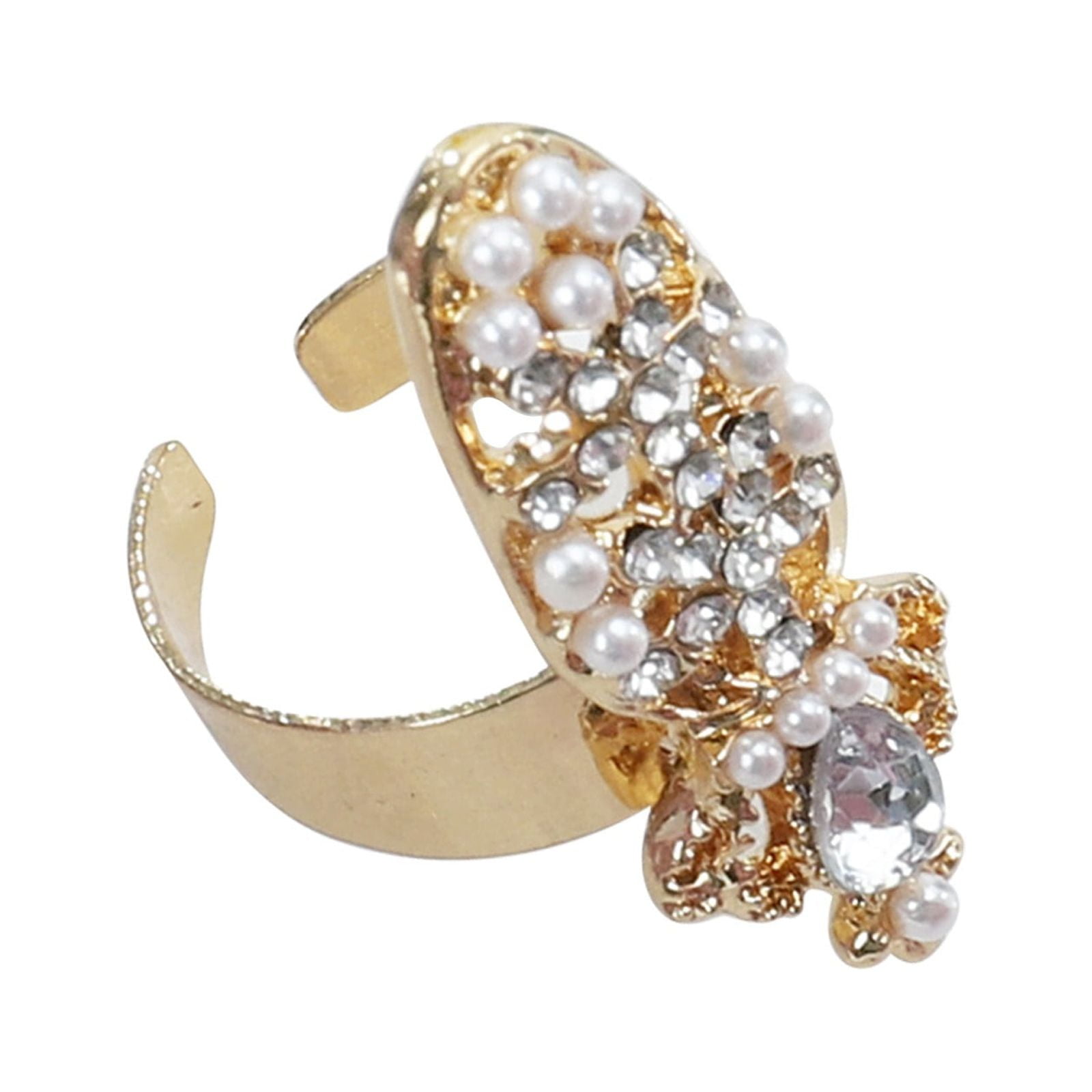 Bowknot Nail Finger Rings Fashion Nail Flower Ring Charm Women Rings