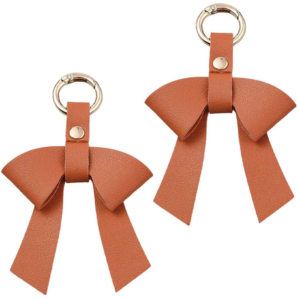 Bowknot PU Leather Alloy Keychain 120mm - Walmart.com