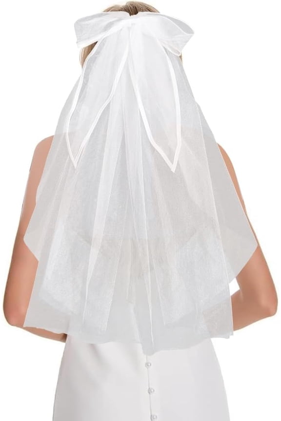 Bowknot Polyester Bridal Mesh Veil Bridesmaid Favors Tulle Short Wedding Head Veils Headband