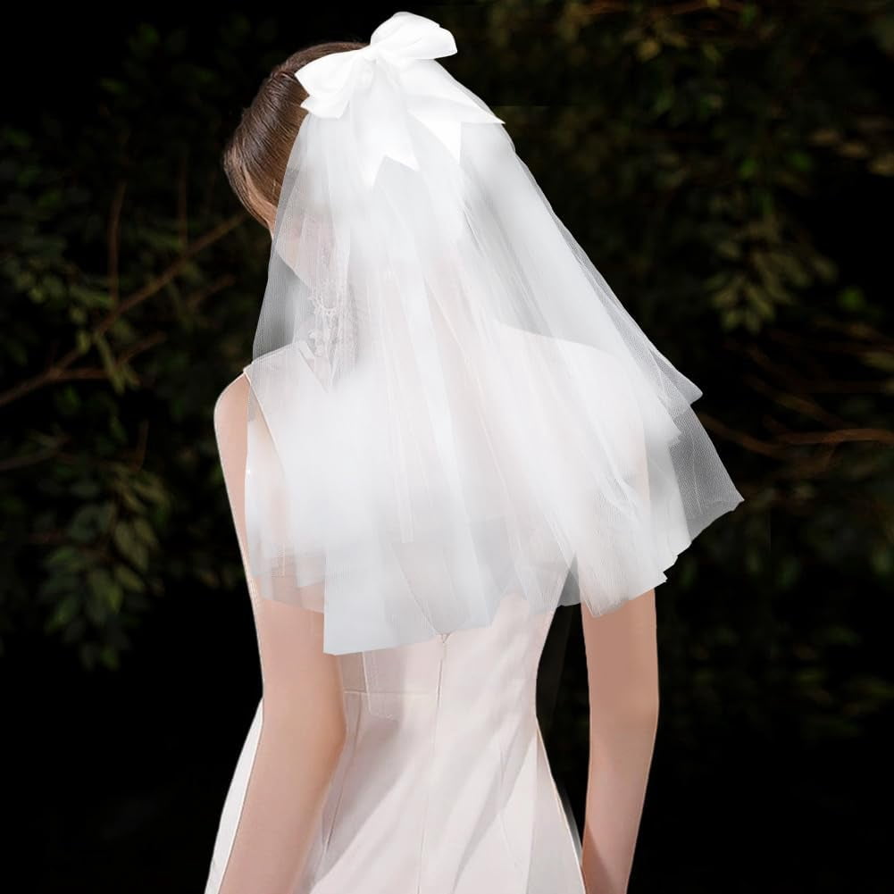 Bowknot Polyester Mesh Bridal Veils Bridesmaid Favors Tulle  display picture 2