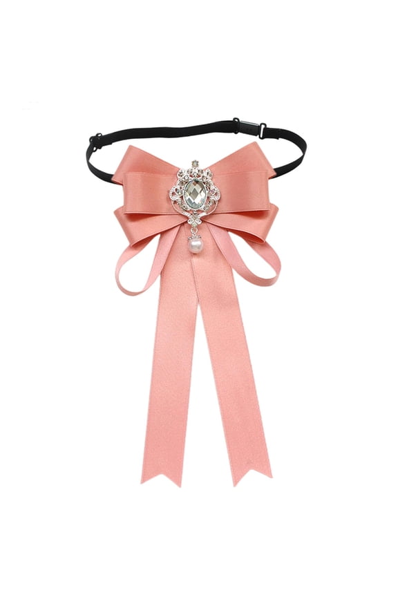 Bowknot Ribbon Necktie Shirt Tie Cotton Material Elegant Accessory for Ladies Uniform Wedding Party