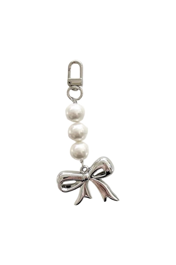 Bowknot Shaped Beaded Pendant keychain Key Holder Decoration Lightweight Accessory For Purse Backpack Or Phone