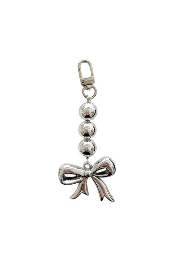 Bowknot Shaped Beaded Pendant keychain Key Holder Decoration Lightweight Accessory For Purse Backpack Or Phone