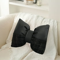 Bowknot Sofa & Office Chair Pillow – Cute Decorative Cushion, Soft Polyester, Available in Yellow, Black, and Pink, Perfect for Home, Office, Bedside & Living Room Decor