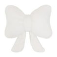 thumbnail image 1 of Bowknot Throw Pillow - Plush White Decorative Bow Pillow for Bed, Sofa & Car Headrest - Soft Furry Cushion for Home Decor & Christmas Accents, 1 of 5