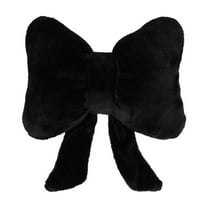 Bowknot Throw Pillow - Plush White Decorative Bow Pillow for Bed, Sofa & Car Headrest - Soft Furry Cushion for Home Decor & Christmas Accents