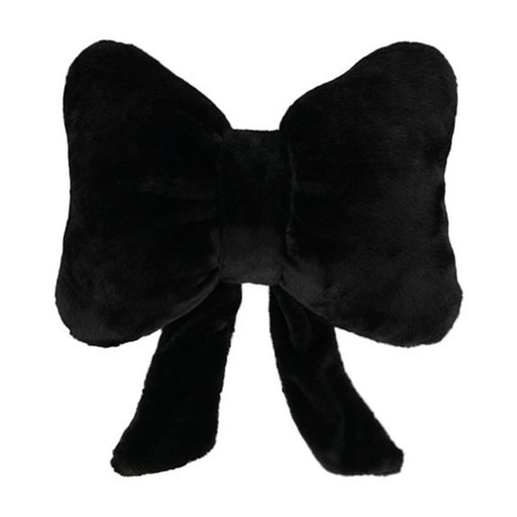 Bowknot Throw Pillow - Plush White Decorative Bow Pillow for Bed, Sofa & Car Headrest - Soft Furry Cushion for Home Decor & Christmas Accents