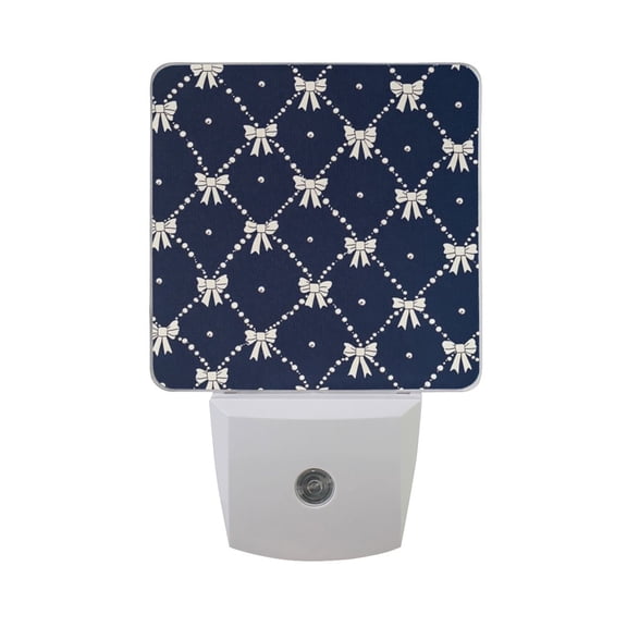 Bowknots and Pearls LED Night Light with Smart Sensor Plug Into Wall Dusk to Dawn 2 packs