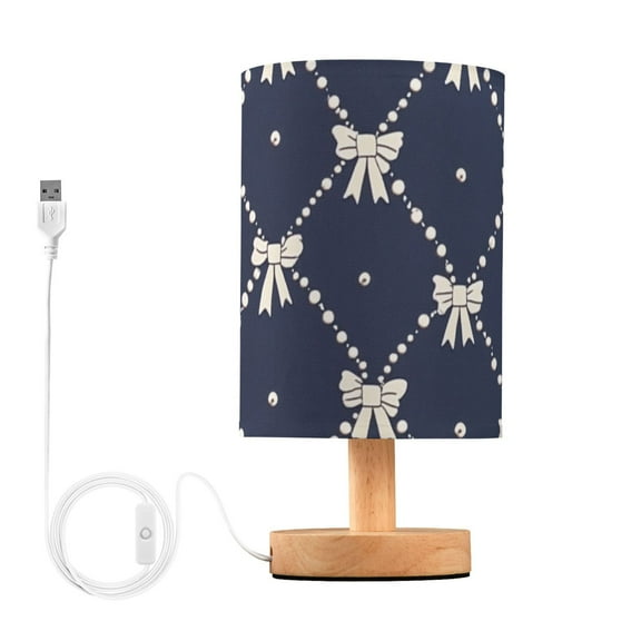 Bowknots and Pearls Table Lamp with USB Port LED Warm Light Lamp Night Light Home Decor
