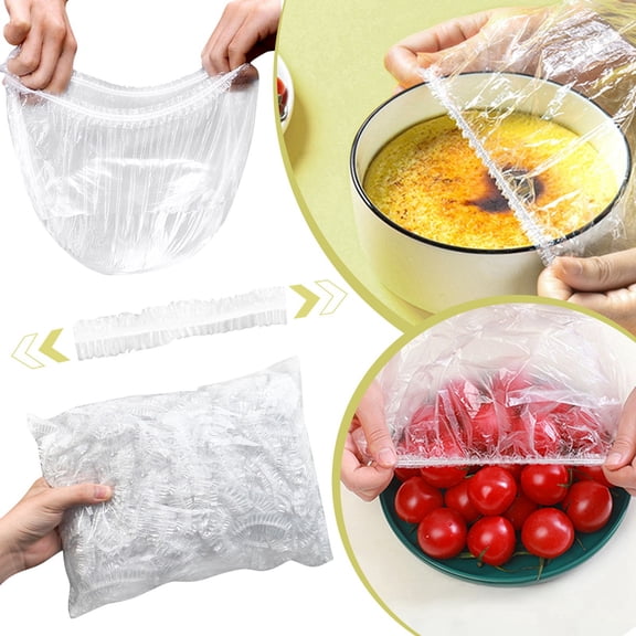 Bowl Covers 500 Pcs Disposable Elastic Food Wrap,Reusable Stretchable Lids for Kitchen Storage Fresh Keeping One-Time Use Flexible Edges Tight Seal 9 Inch