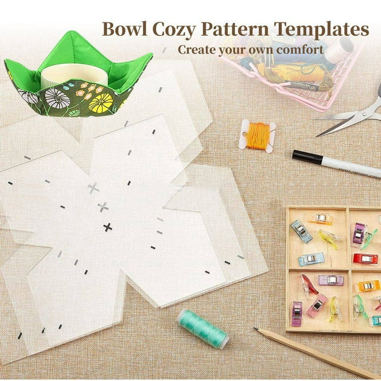 Bowl Cozy Template for Sewing 10 Inch, Acrylic Bowl Wrap Sewing Pattern  Template