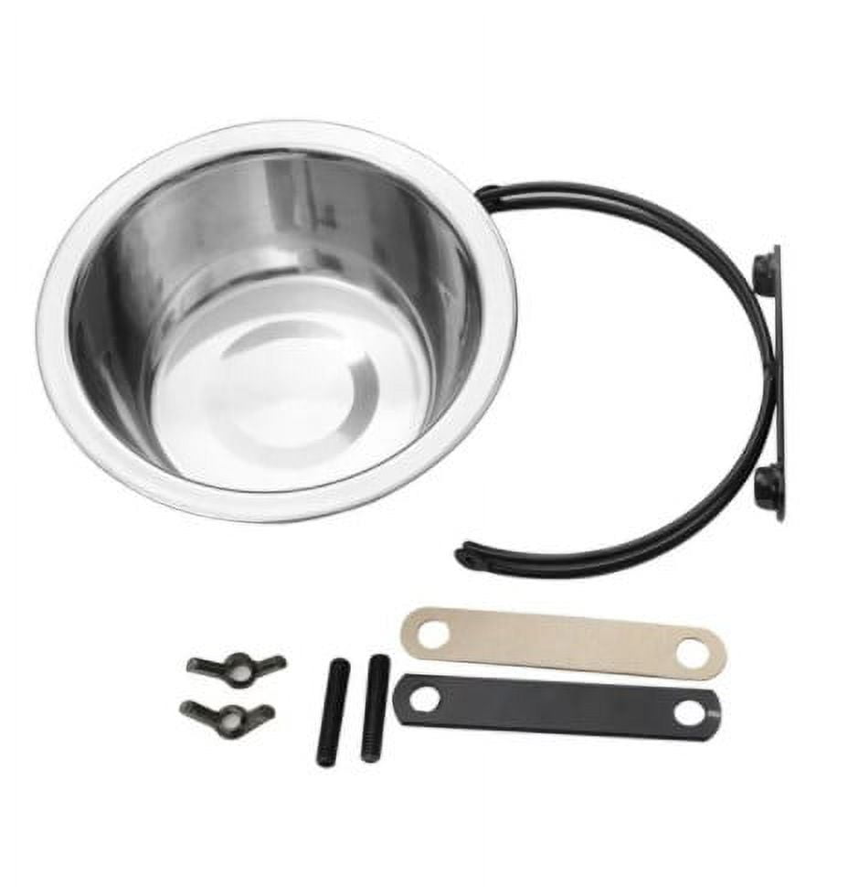 Bowl Dog Water Hanging Bowls Crate Steel Stainless Kennel Pet Feed Cage Spill Outdoor Crates