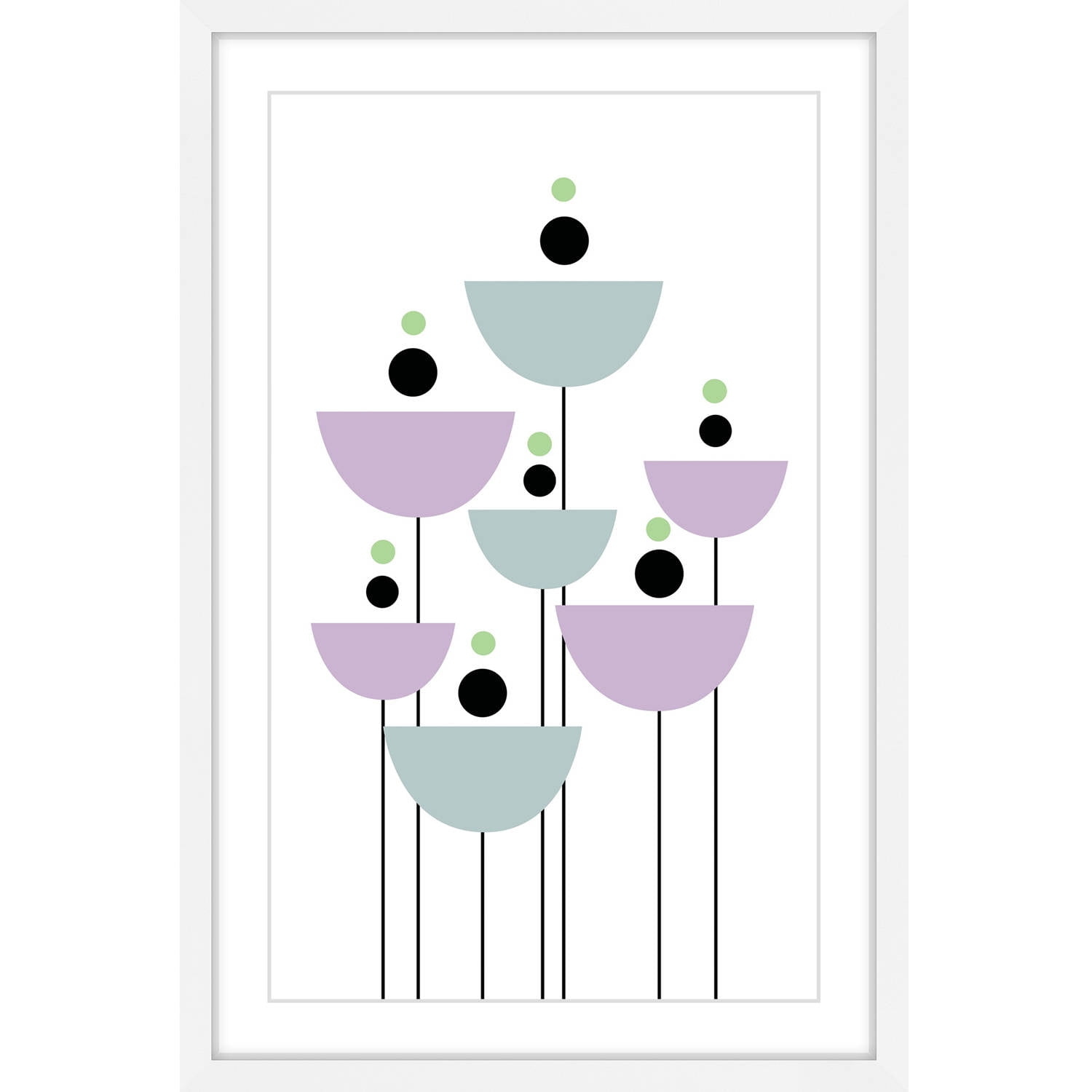 "Bowl Flowers" Framed Painting Print