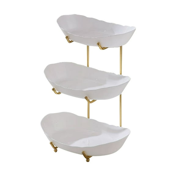 Bowl for Kitchen Counter 3 Tier Serving Bowls with Stand, Basket for Vegetable Storage Snack Cake Dessert, Decorative and Functional for Parties and Home