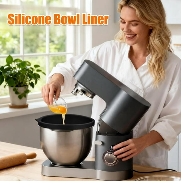 Bowl Liners For 5 Qt Stand Mixer Bowls - Heat-Resistant Insert, Easy-Clean Mixing Bowl Protector For Cooking & Baking (Black)