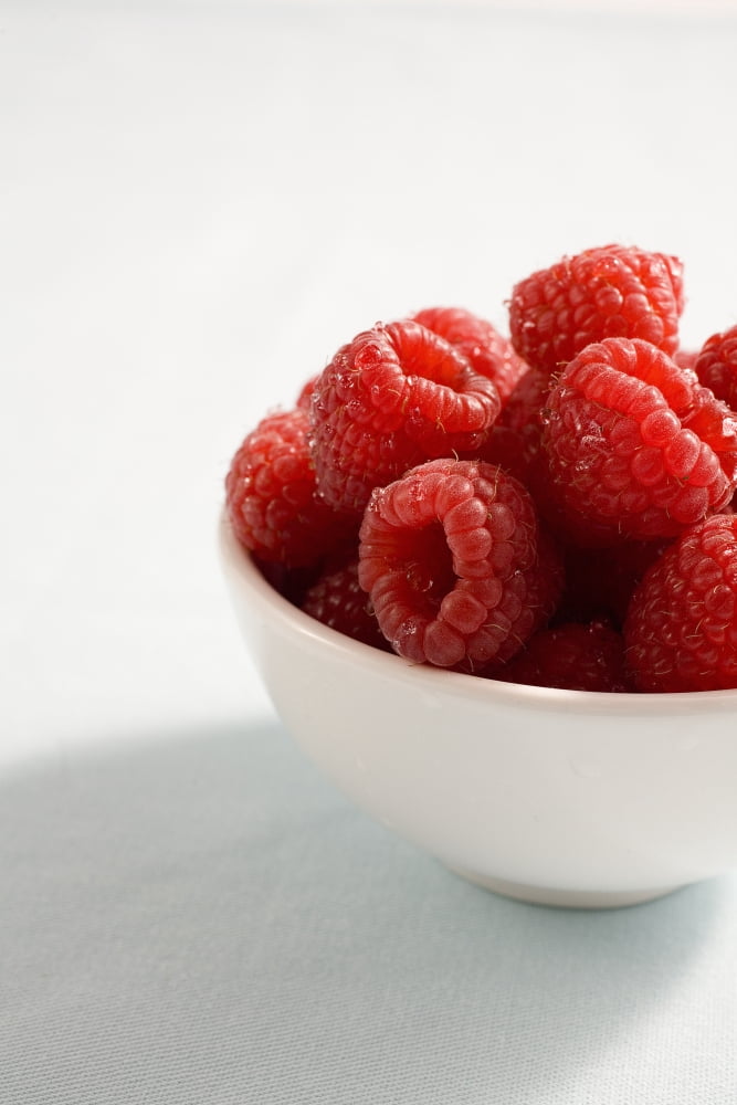 Bowl Of Raspberries Canvas Art - Greg Huszar Photography Design Pics (24 x 36)