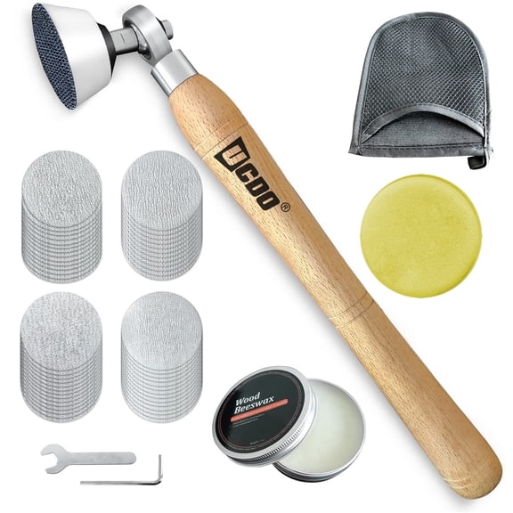 Bowl Sander,Sanding Tool for Wood Lathe,With 2 Inch Hook and Loop Sanding PU Pad and 12 Inch Long Hardwood Handle,