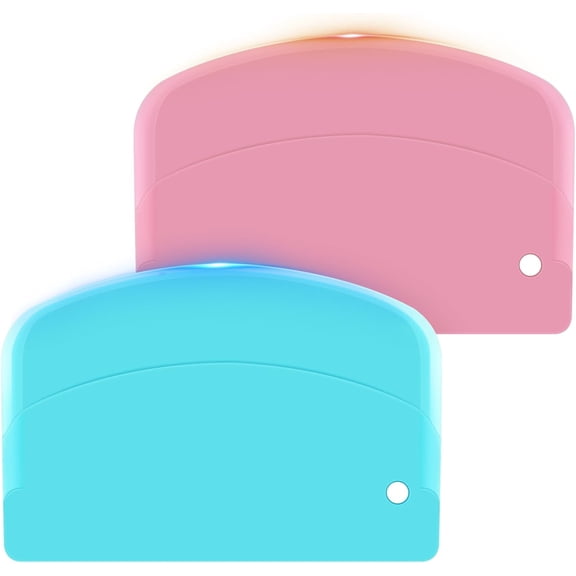 Bowl Scraper Spatula Multipurpose dough Scraper 2PCS, Flexible Plastic Kitchen Pastry Cutter Tool, Food Scrappers for Bread Dough Baking Cake Fondant Icing.