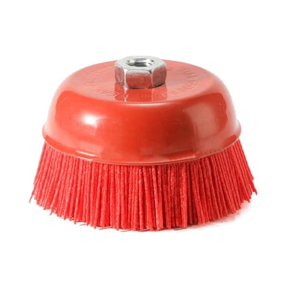 1piece 100mmx M14 Cup Nylon Abrasive Brush Wheel P80 Pile Polymer-abrasive Grinder For Drill Rotary Tool Polishing
