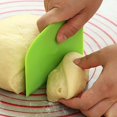 thumbnail image 1 of Bowl Spatula & Bench Scraper,Flexible Plastic Multipurpose Kitchen Pastry Cutter Tool,Food Scrappers for Bread Dough Baking Cake Fondant Icing,Set of 2 Pieces,Green, 1 of 7