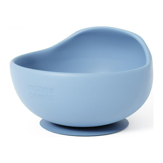 Bowl for Baby Food by Muqee Peeko in Blue Color with Suction Bottom and Raise Lip