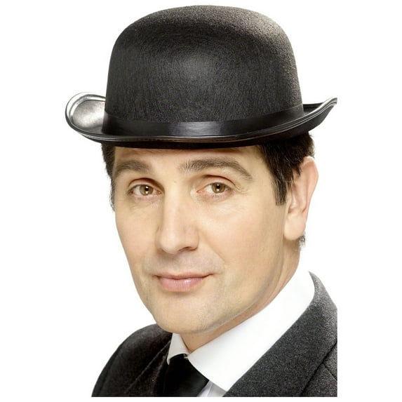 Bowler Hat Adult Black Historical Fancy Dress One Size Male Party Book Week Halloween