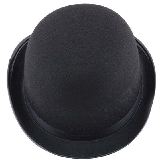 Bowler Hat, Black Derby Hat, Felt Bolivian Costume Hat Accessories, Victorian Dress Up Hat for Men and Women, Adults