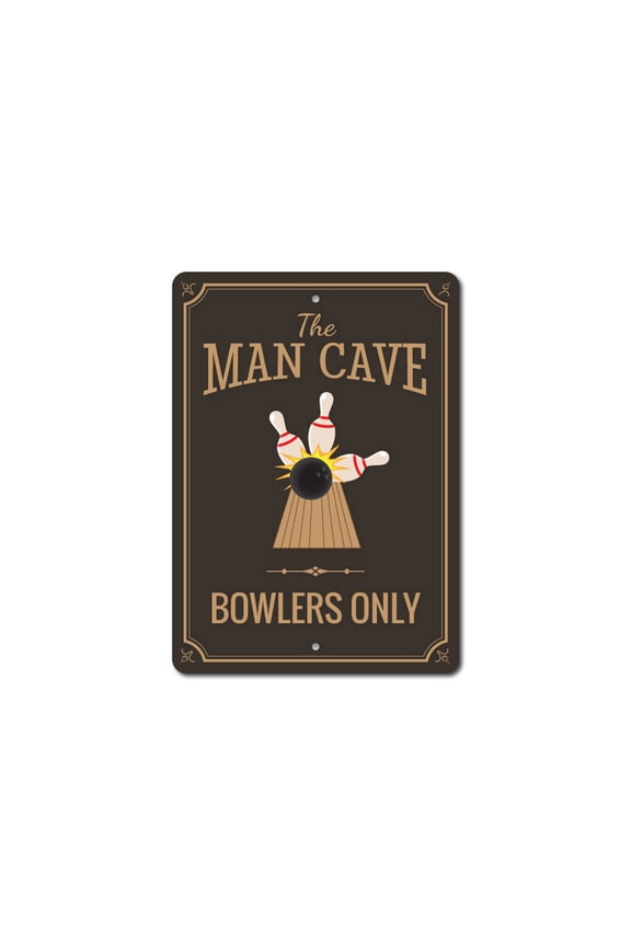 Bowler Man Cave Sign, Bowler Sign, Bowling Lover Sign, Bowling Alley Sign, Man Cave Decor, Bowling League Aluminum Sign - 4x18 inches