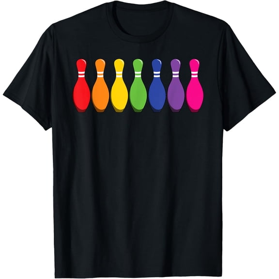 Bowler Pins Bowling Rainbow LGBT Pride T-Shirt
