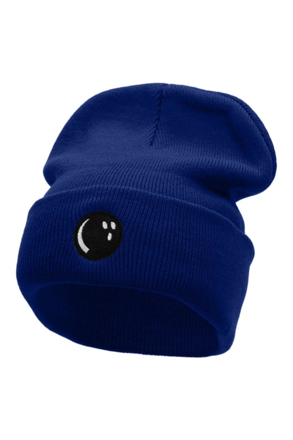 Bowlers Ball Embroidered 12 Inch Long Knitted Beanie - Royal OSFM