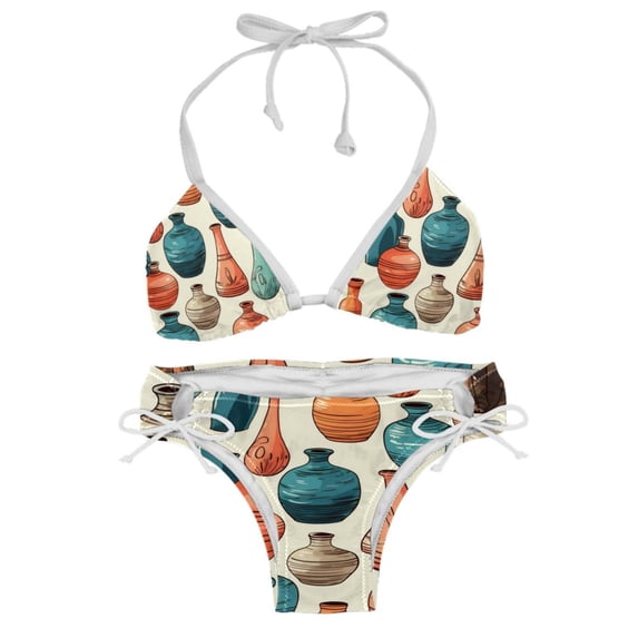 Bowling Adjustable Strap Bikini Set with Detachable Sponge, Two-Pack - Ideal for All Swim Suit Scenes
