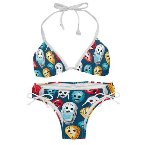 Bowling Adjustable Strap Detachable Sponge Bikini Set - Two-Pack, for Beach and Pool Parties