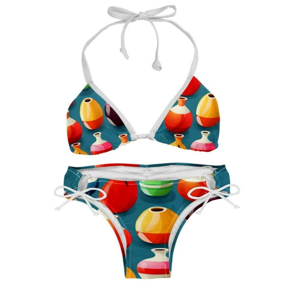 Bowling Adjustable Strap Detachable Sponge Bikini Set - Two-Pack, for Beach and Pool Parties