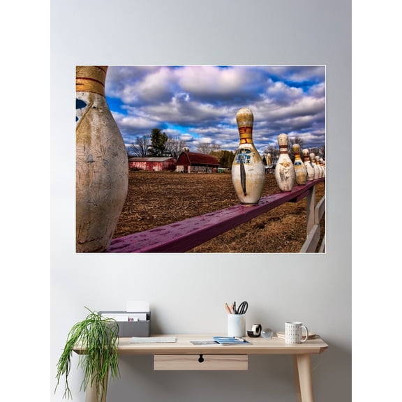 Bowling At Bowler 1 Poster Wall Art, Modern Wall Decor For Living Room Bedroom, 16x24 UNFRAMED
