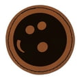 thumbnail image 1 of Bowling Ball 2.5" Faux Leather Round Engraved Iron-On Patch - Brown, 1 of 6