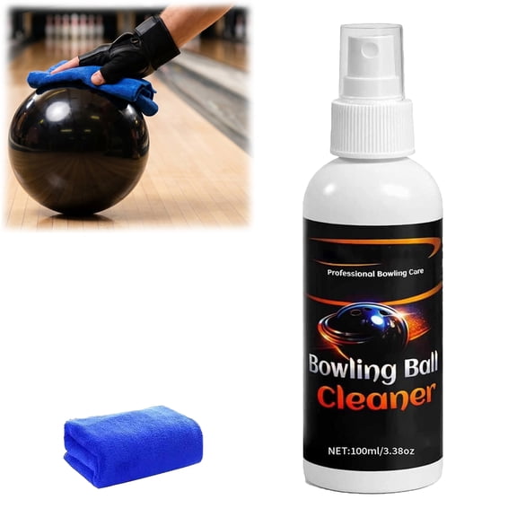 Bowling Ball Cleaner Spray, 3.4 fl oz Removes Lane Oil & Dirt, Restores Tack for All Bowling Balls (1PCS)