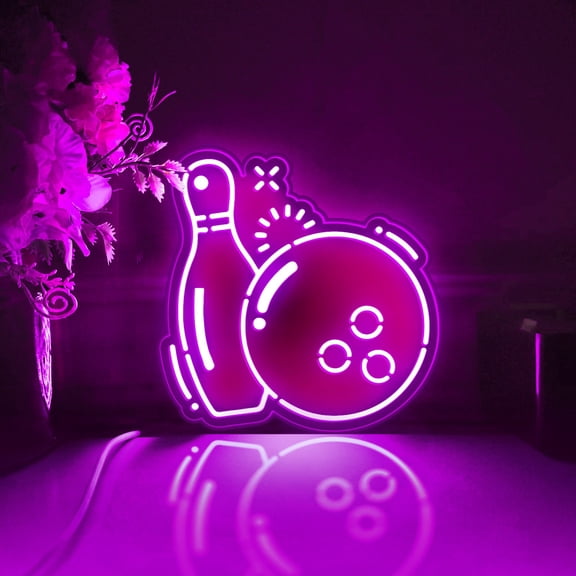 Bowling Ball Led Light Box, Dimmable Neon-Like Light Signs USB Power for Wall Decor Bedroom Decoration, RGB Light (WxH) 16"x16"